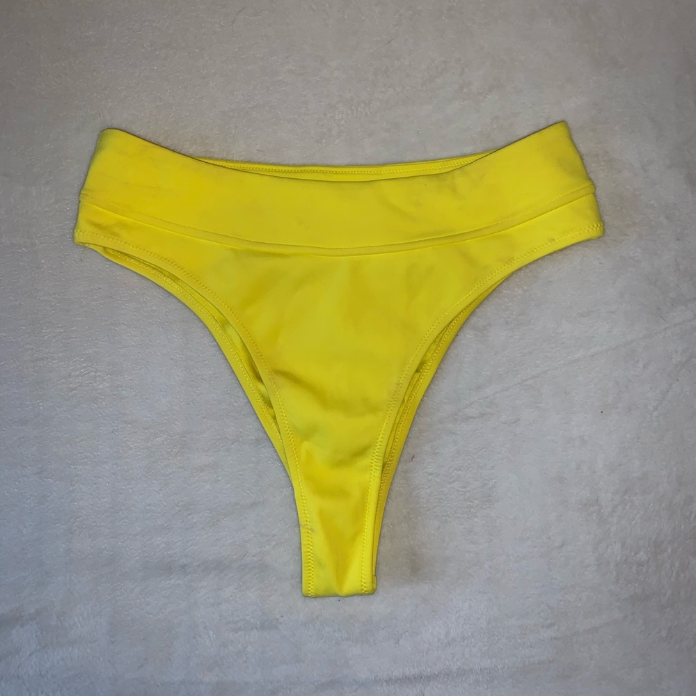 High Rise Triangle Cutout Cheeky Bikini Bottom - Picture 3 of 5